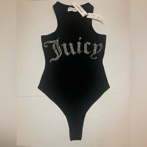 Women’s Juicy Couture Body suit with rhinestone logo front Sz XS